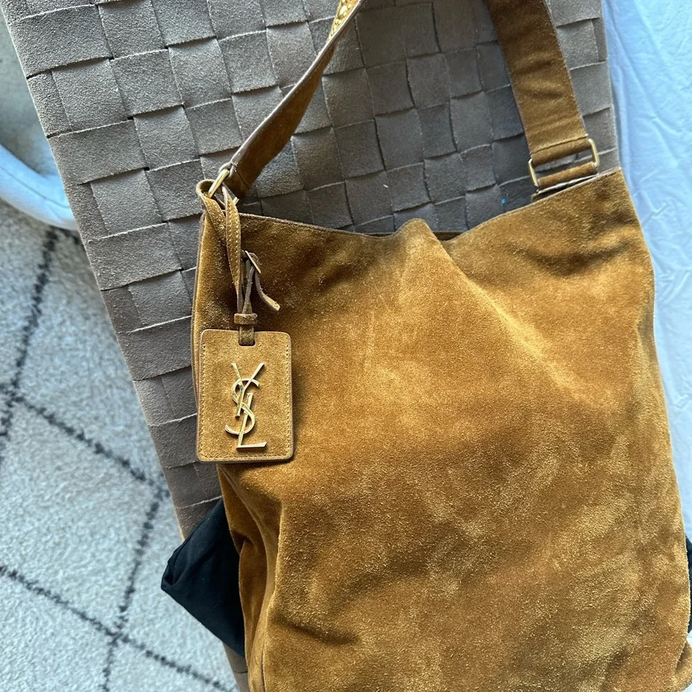 Saint Laurent Suede Studed Hobo Bag